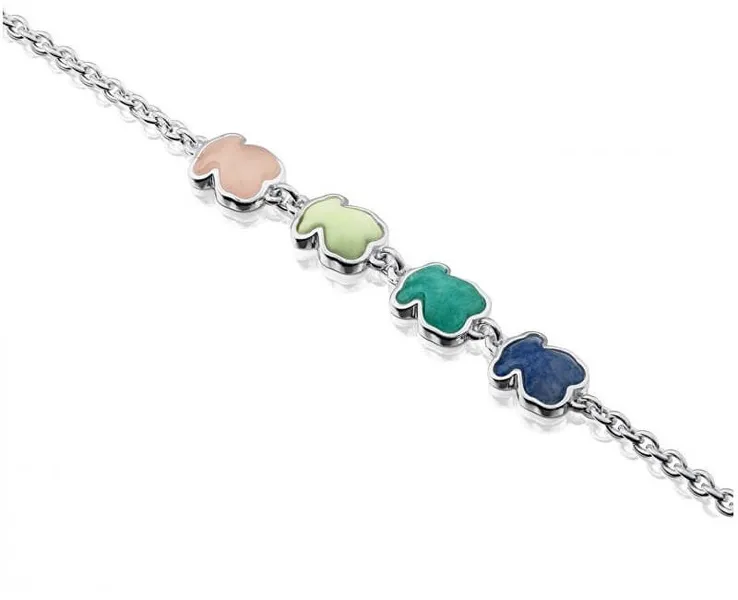 Silver bracelet with gems 1000149800