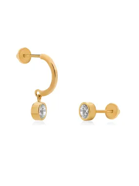 Original asymmetric yellow gold earrings 14/474.111/17ZIR