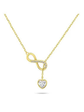 Charming gold plated necklace with zircons NCL123Y