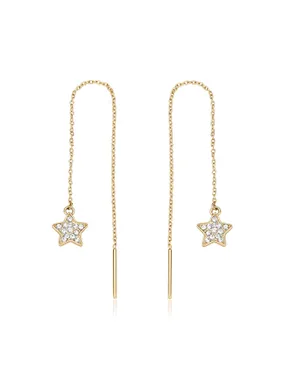 Playful gold-plated earrings Stars Aurora SAR55