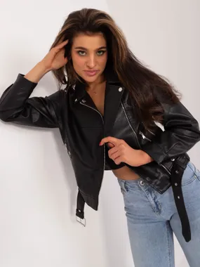 Women's black biker jacket