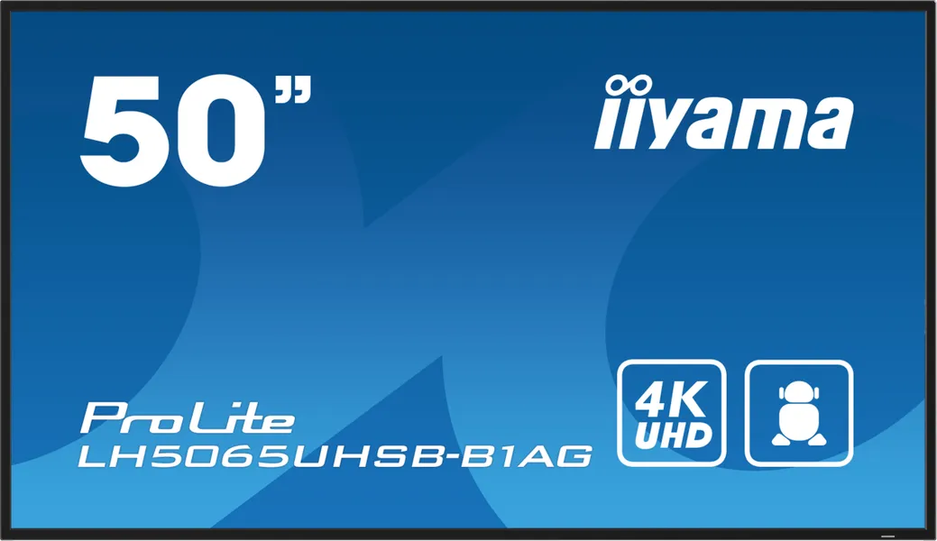 iiyama LH5065UHSB-B1AG apzīmējumu displejs Digitālo izkārtņu plakanais panelis 125,7 cm (49,5 collas) LCD Wi-Fi 800 cd/m² 4K Ultra HD melns Iebūvēts procesors Android 11 24/7