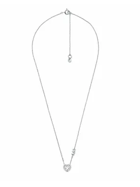 Delicate silver necklace with Pavé Heart zircons MKC1520AN040