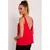 M792 Blouse with a deep neckline on the back - red