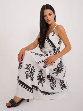 Women's white and black dress with a print