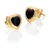 Jac Jossa Soul DE788 Diamond and Onyx Gold Plated Heart Earrings