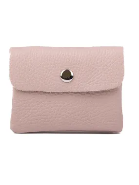 Leather mini wallet NETA powder pink