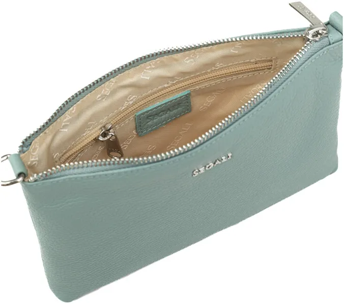 Women's leather crossbody bag A6C sage