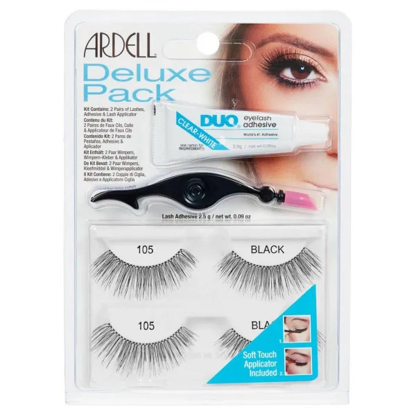 Deluxe Pack false eyelashes set 2 pairs 105 Black