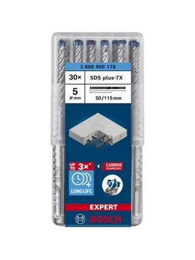 Expert hammer drill SDS-plus-7X, Ø 5mm, 30 pieces