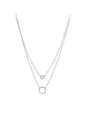 Double silver necklace with rings AJNA0030