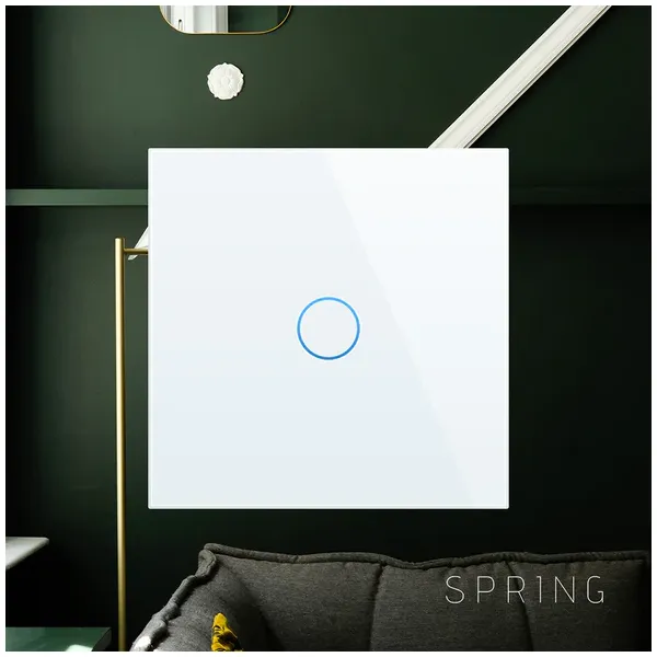 Spring Three Gang, One Way Touch Switch, Glass White