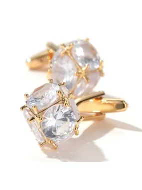 Glittering gold-plated cufflinks