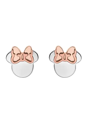 Silver bicolor earrings studs Minnie Mouse E905119TL