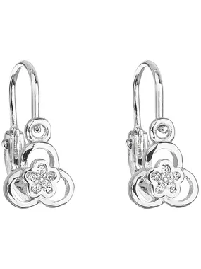 Silver children's earrings with zircon 11171.1