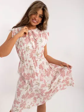 Women's white and pink Printed dress