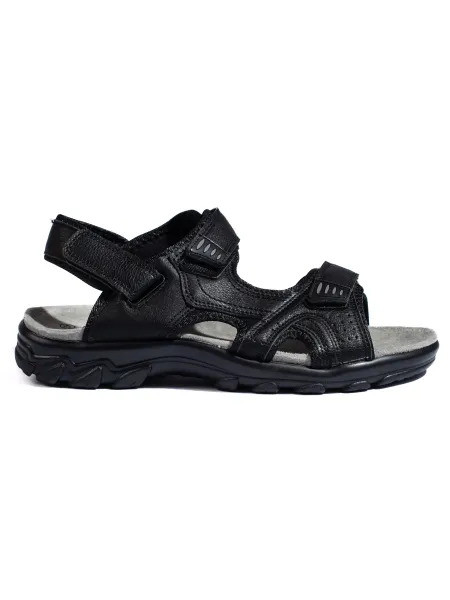 Comfortable men's black velcro sandals