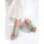 Mint suede espadrille slides on the Shelovet platform