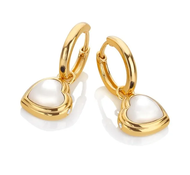 Jac Jossa Soul DE791 Gold Plated Diamond and Pearl Drop Earrings