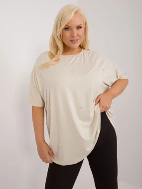 Women's light beige plus size blouse