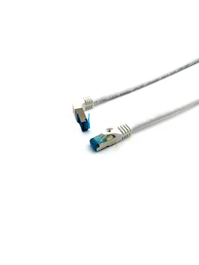 Aprīkot Cat.6A S/FTP patch kabelis, leņķveida uz taisnu spraudni, 0,5 m, balts