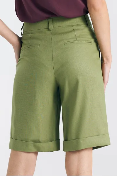 Short, linen shorts - green - SD86