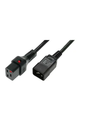 Server power cable 3x1.5mm2 simple type IEC C20/IEC C19 straight M/2m black