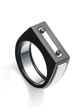 Men's steel ring 2in1 Beat 14114A02