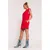 M789 Mini dress with shoulder pads - red