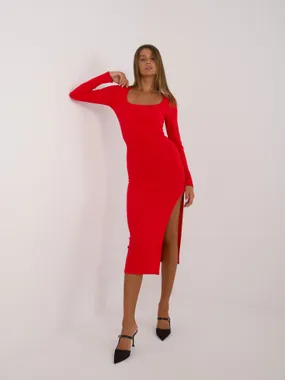 Women's red fitted dress