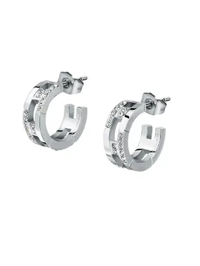 Stylish steel earrings with zircons T-Logo TJAXC70