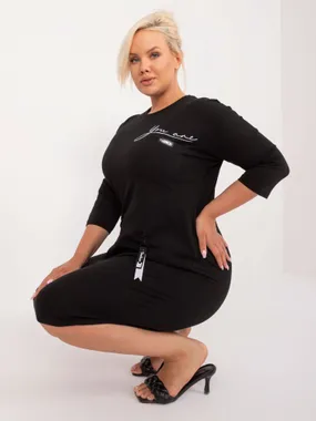 Women's black plus size tunic