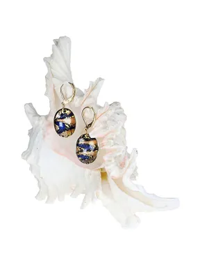 Amazing Egyptian Queen earrings made of Lampglas pearls with 24 carat gold EP28