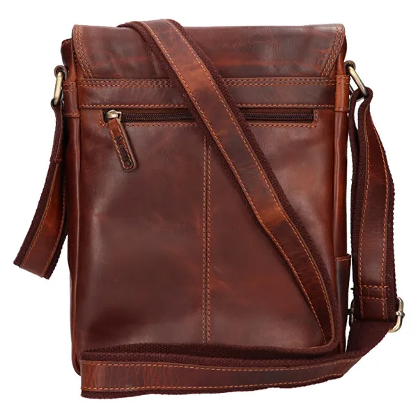 Men's leather crossbody bag LG-655 BRN