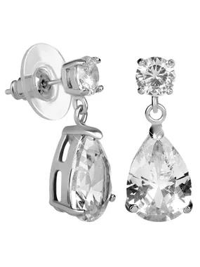 Sparkling earrings with clear crystals