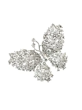 Dazzling Butterfly Brooch Silver