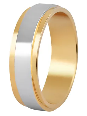 Men's bicolor wedding ring made of steel SPP05
