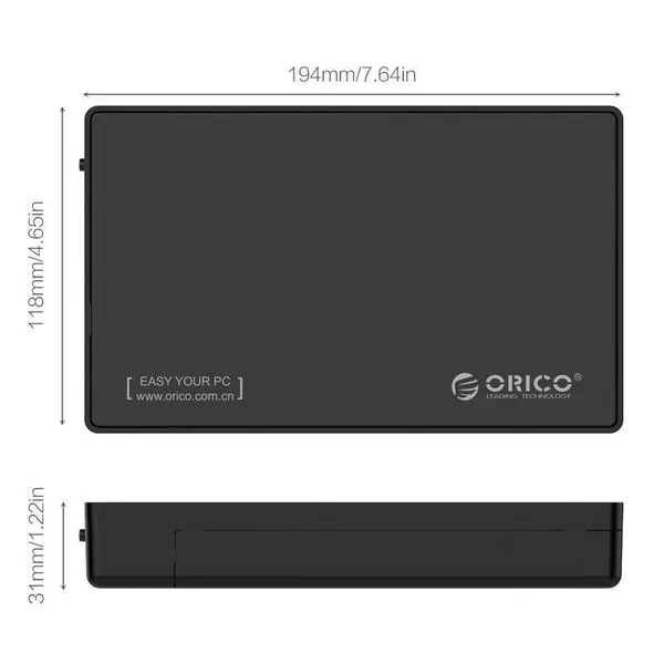 Hard Drive Enclosure Orico 2.5 / 3.5 '' inch USB-C