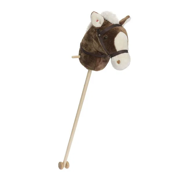 Horse on a stick Hobby Horse brown and white with sound 100cm