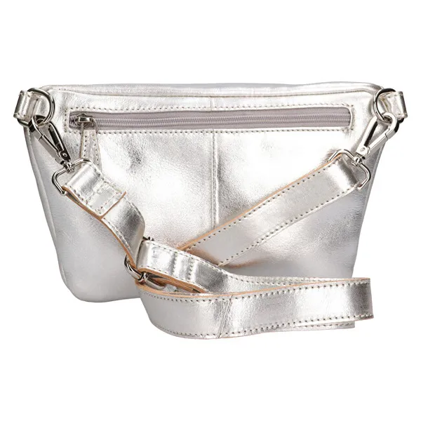 Women's leather waist bag BLC-24-2815 SILVER