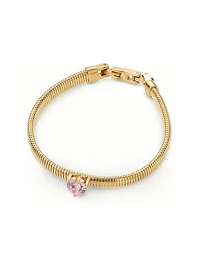 Romantic Gold Plated Rose Crystal Bracelet LJ2238