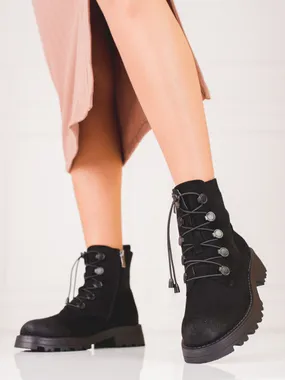 Women's black suede boots Shelovet