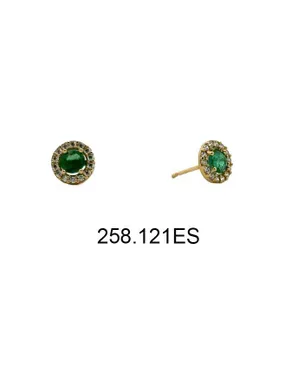 Sparkling yellow gold earrings with emeralds 14/258.121/6ES