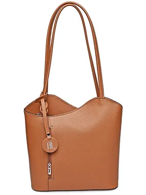 Ladies leather handbag AL1731 Cognac
