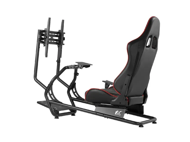 Stand with seat for racing steering wheel