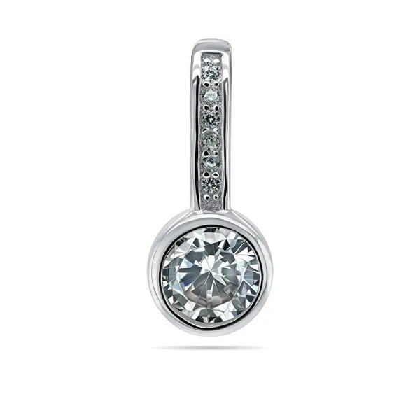 Elegant silver set with zircons SET201W (pendant, earrings)