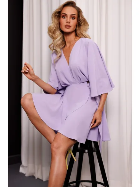 M785 Mini dress with flared bottom - violet