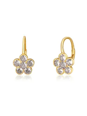 Charming gold plated earrings for girls Flowers SVLE1505XH2GOXS