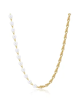 Stunning Gold Plated Chunky Pearl Necklace SHK64