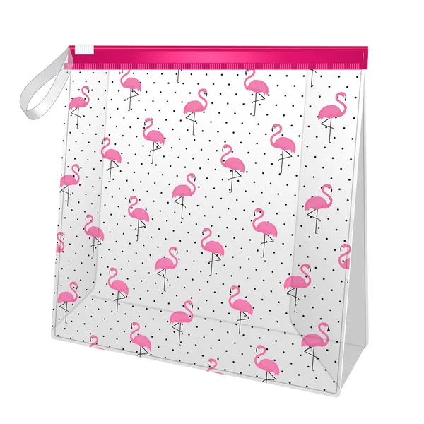 Transparent flamingo cosmetic bag